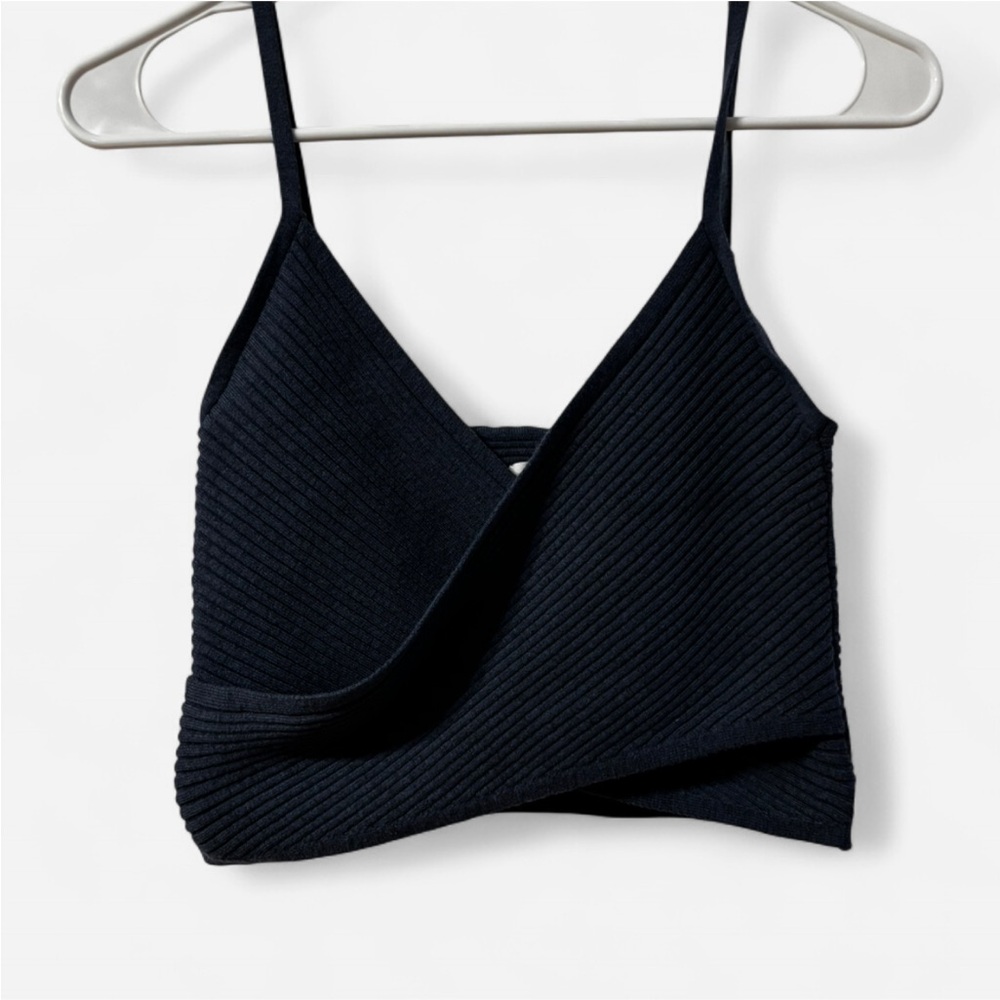 Black Ribbed Women's Top